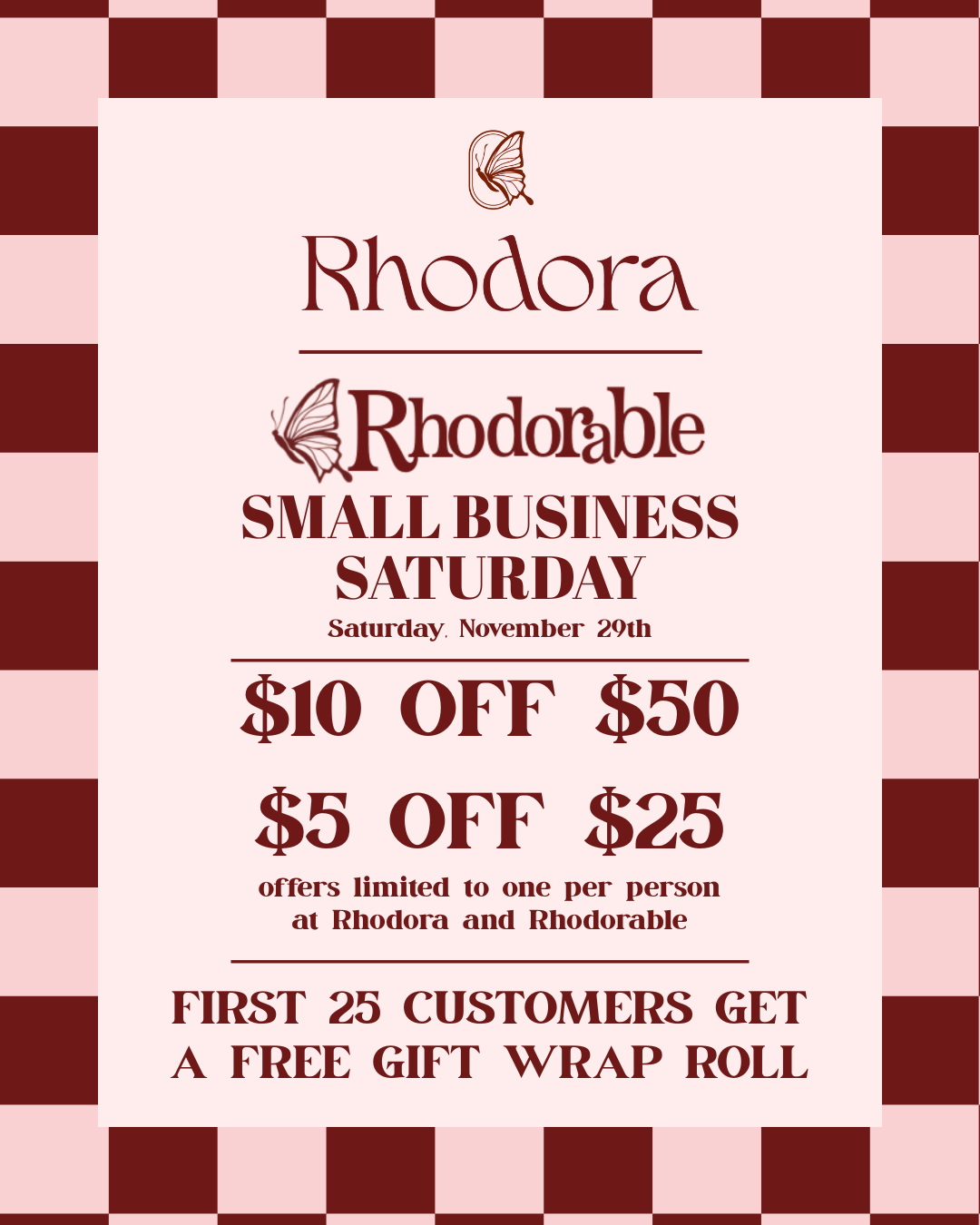 Small Business Saturday at Rhodora and Rhodorable!! icon