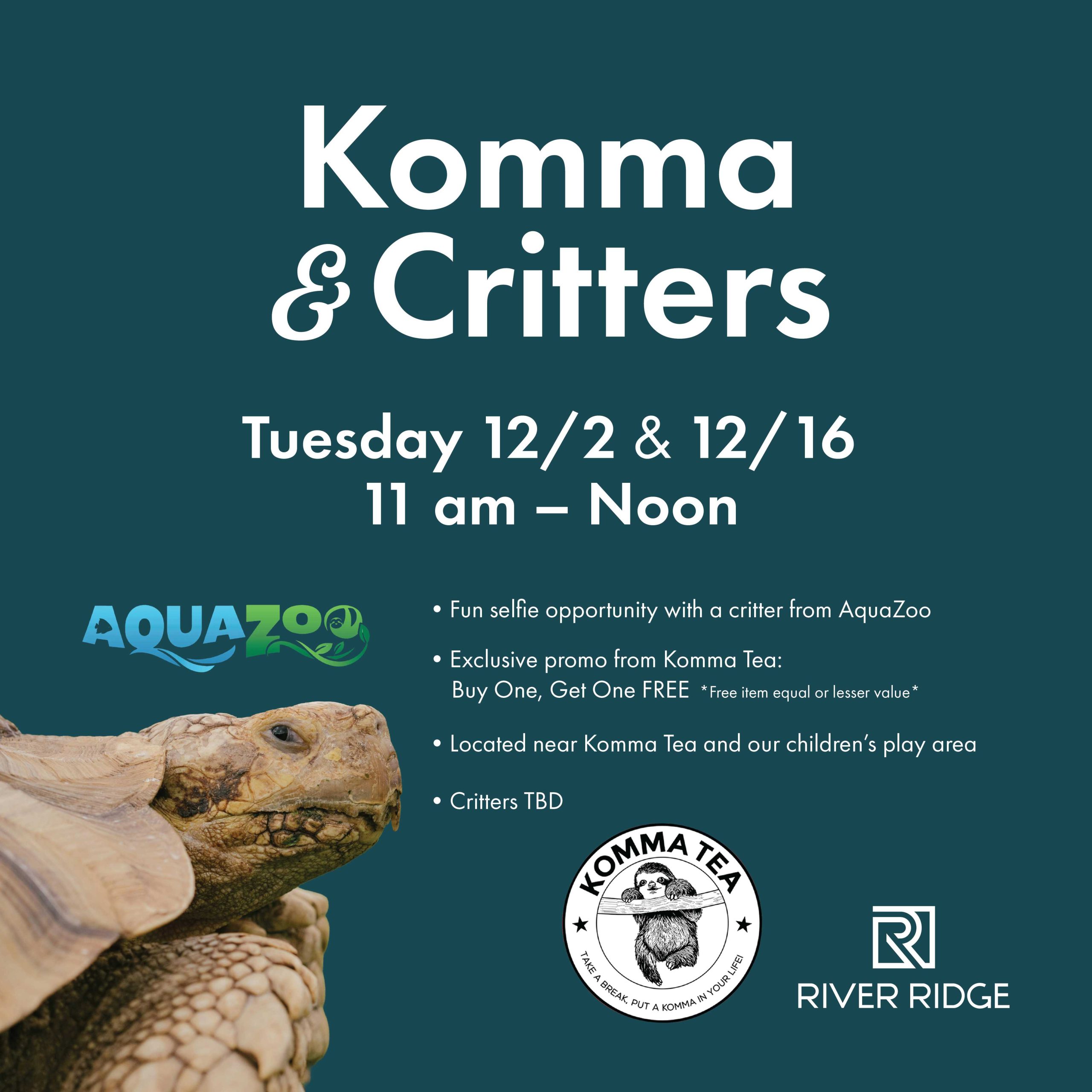 Join us for fun selfies and and an exclusive discount from Komma Tea!