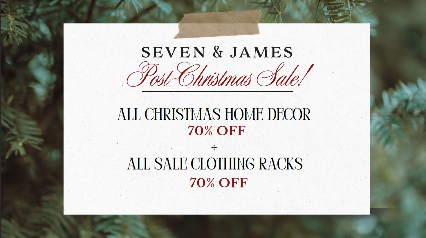 70% Off Christmas Home Decor and Clothing Sale Racks up to 70% Off icon